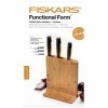 Fiskars Zestaw 3 noży w bloku bambusowym Functional Form 1057553